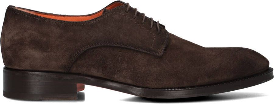 SANTONI Veterschoenen Heren Carter 18353 Maat: 46 Materiaal: Suède Kleur: Bruin