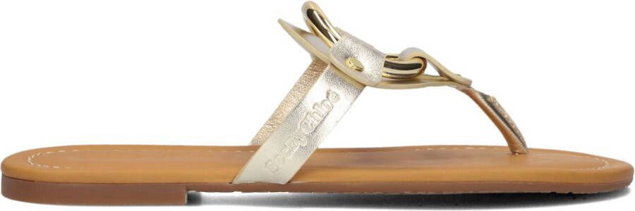 SEE BY CHLOÉ See By Chloé Teenslippers Dames Hana Maat: 36 Materiaal: Leer Kleur: Goud