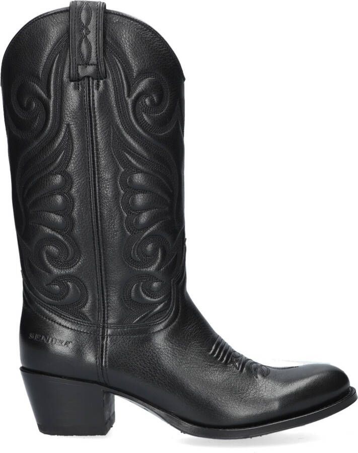 SENDRA Cowboylaarzen Dames 11627 Maat: 38 Materiaal: Leer Kleur: Zwart