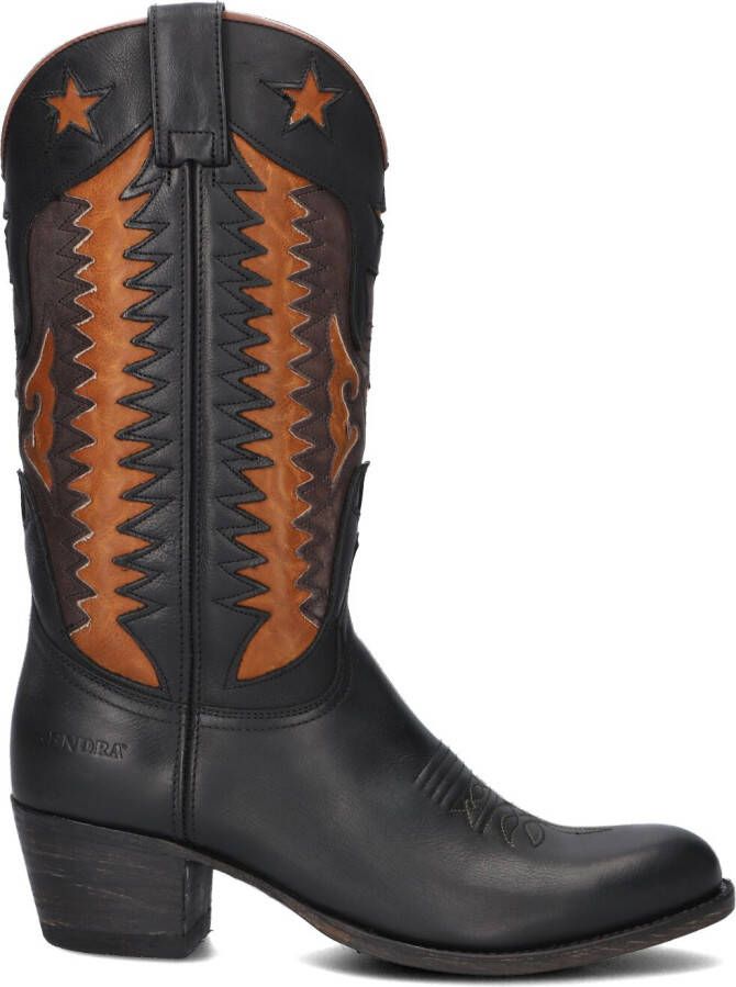 SENDRA Cowboylaarzen Dames 14144 Maat: 37 Materiaal: Leer Kleur: Zwart