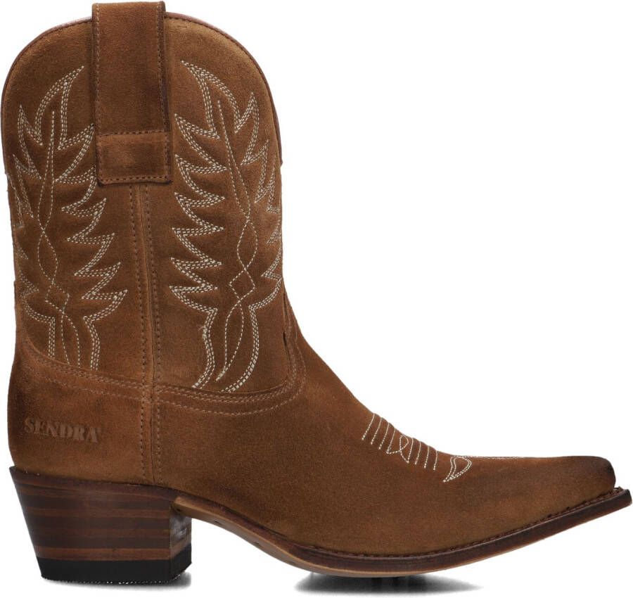 SENDRA Cowboylaarzen Dames 18651 Maat: 37 Materiaal: Suède Kleur: Cognac