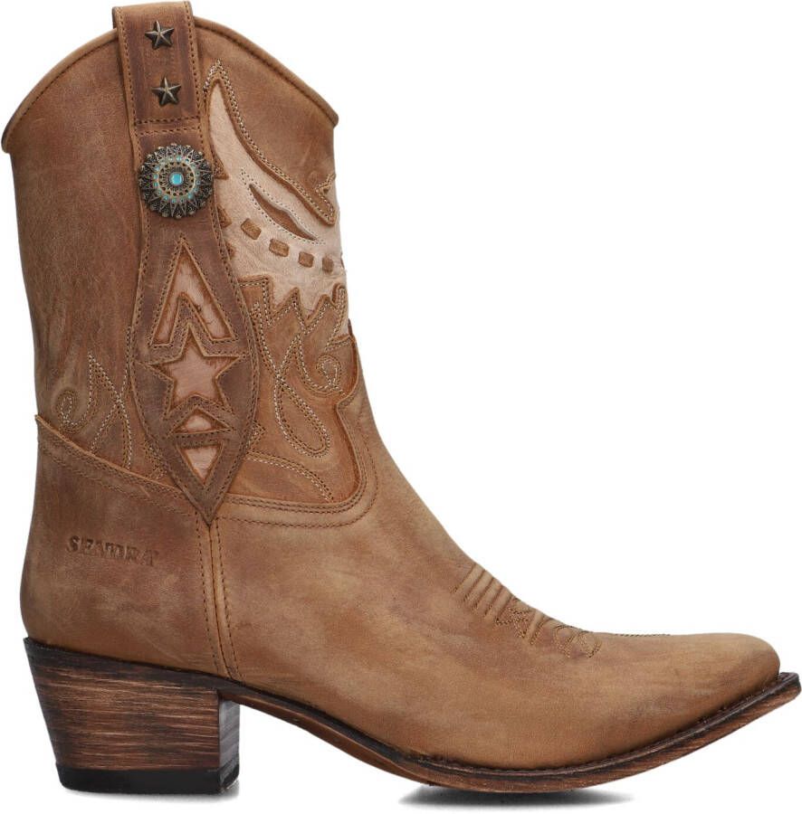 SENDRA Cowboylaarzen Dames 18673 Maat: 37 Materiaal: Suède Kleur: Bruin