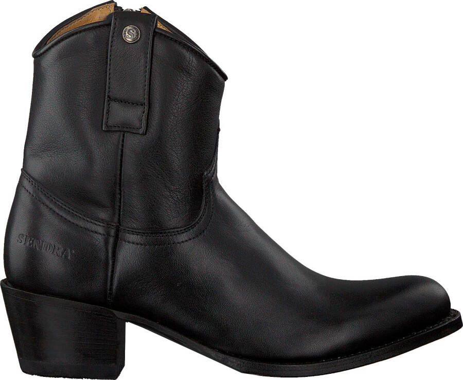 SENDRA Enkellaarsjes Dames 16751 Maat: 38 Materiaal: Leer Kleur: Zwart