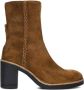 Shabbies Amsterdam Shabbies Venle Ankle Boot Enkellaarsjes Enkelboots met rits Dames Bruin - Thumbnail 4