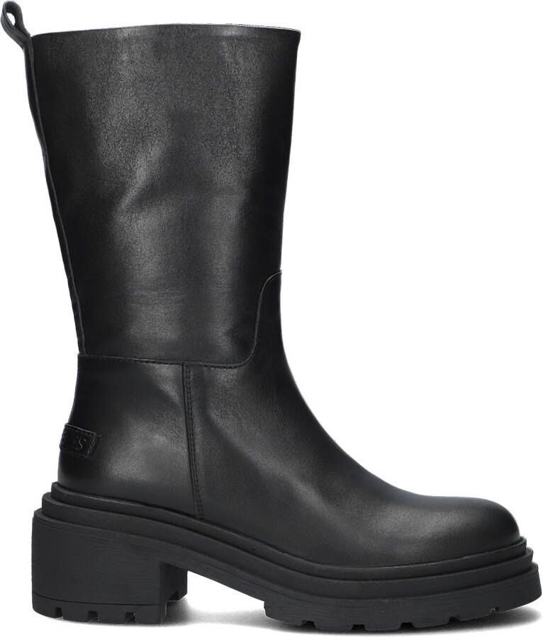 SHABBIES Enkelboots Dames 183020285 Maat: 37 Materiaal: Leer Kleur: Zwart