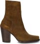 Shabbies Amsterdam Shabbies 183020299 Enkellaarsjes Enkelboots met rits Dames Bruin - Thumbnail 3