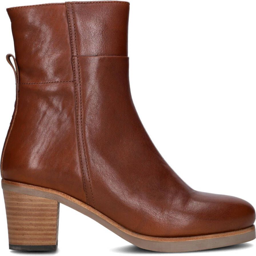 SHABBIES Dames Lieve G Ankle Boot Maat: 40 Materiaal: Leer Kleur: Cognac