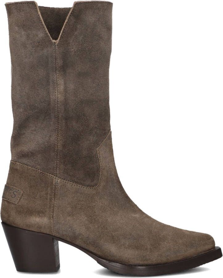 SHABBIES Enkellaarsjes Dames Lure Mid Boot Maat: 38 Materiaal: Suède Kleur: Taupe