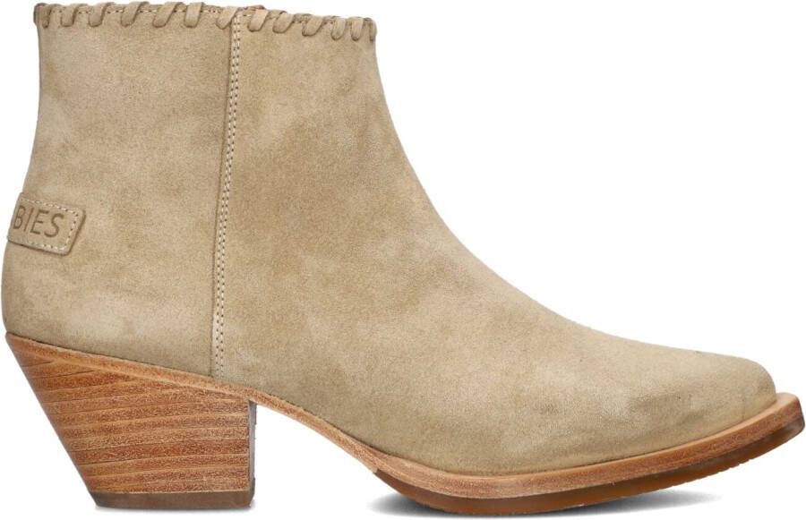 SHABBIES Enkellaarsjes Dames Lute Ankie Maat: 40 Materiaal: Suède Kleur: Beige