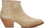 Shabbies Amsterdam Shabbies Lute Ankie Enkellaarsjes Enkelboots met rits Dames Beige - Thumbnail 3