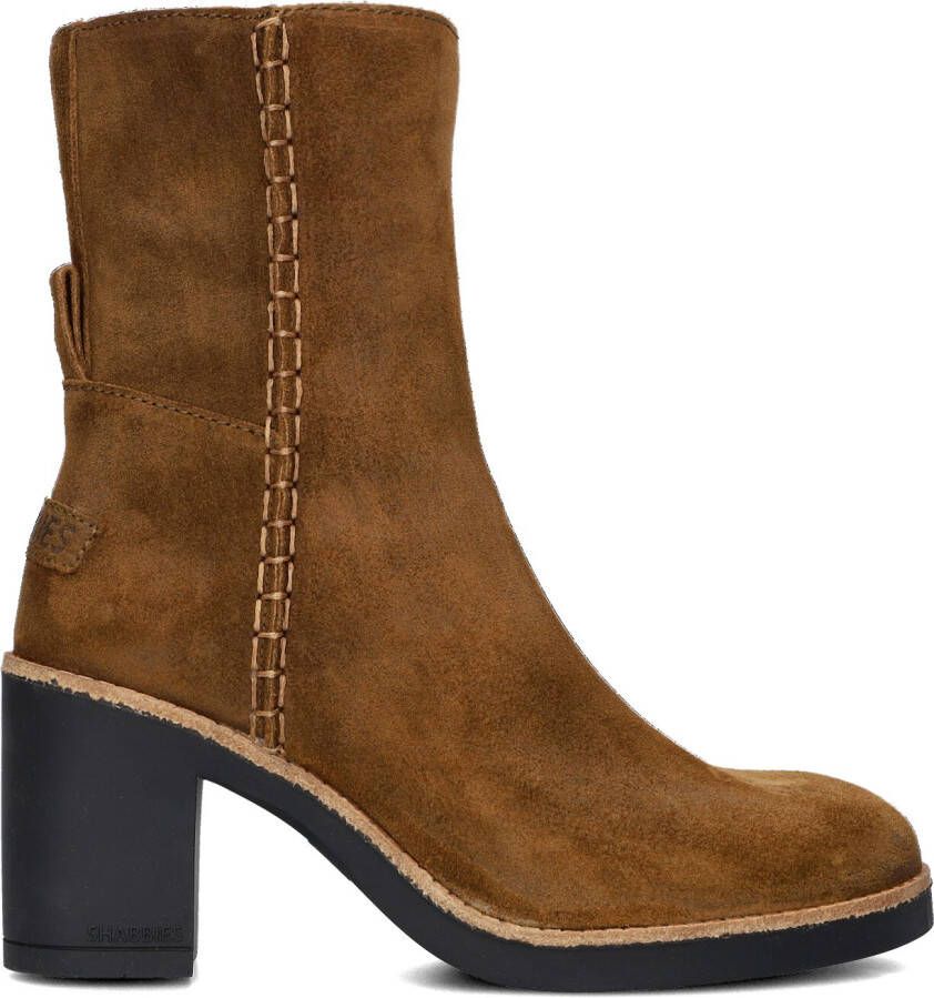 SHABBIES Enkellaarsjes Dames Venle Ankle Boot Maat: 38 Materiaal: Suède Kleur: Bruin