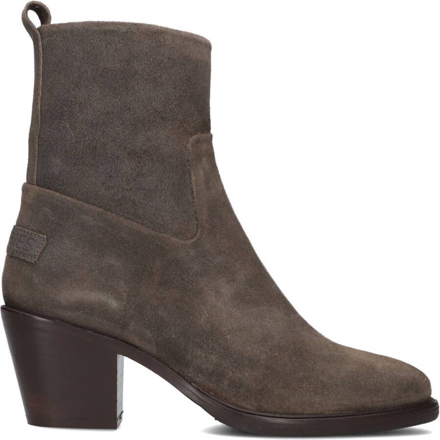 SHABBIES Enkellaarsjes Dames Julie Ankle Boot Maat: 39 Materiaal: Suède Kleur: Taupe