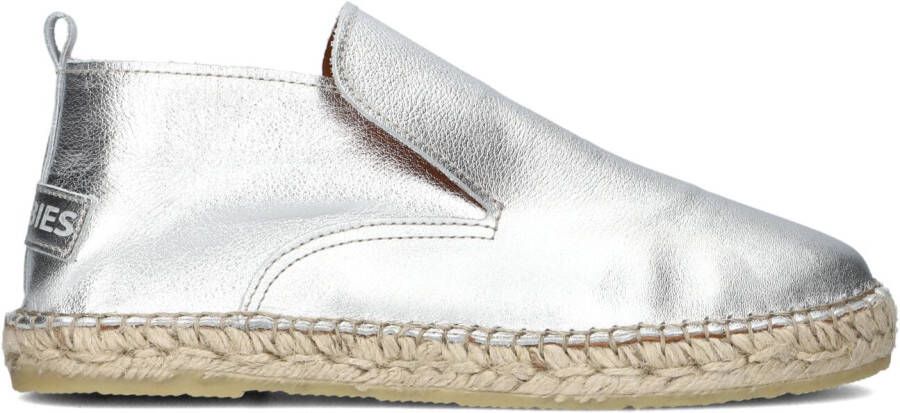 SHABBIES Espadrilles Dames Elche Lofa Metallic Maat: 39 Materiaal: Leer Kleur: Zilver