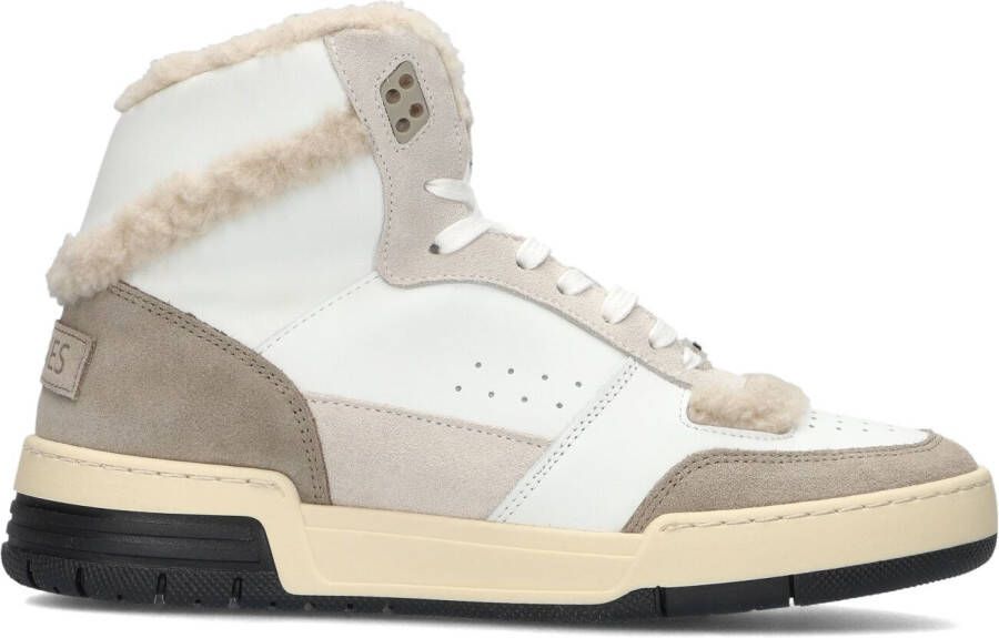 SHABBIES Hoge Sneakers Dames Revin Maat: 37 Materiaal: Leer Kleur: Taupe