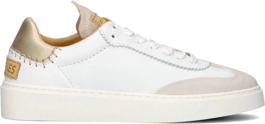 SHABBIES Lage Sneakers Dames Bossa Oxford Maat: 42 Materiaal: Leer Kleur: Wit