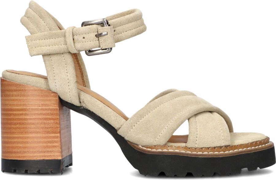 SHABBIES Sandalen Dames 163020155 Shs1171 Maat: 36 Materiaal: Suède Kleur: Beige