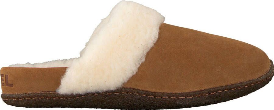 SOREL Pantoffels Dames Nakiska Slide Maat: 37 Materiaal: Suède Kleur: Camel