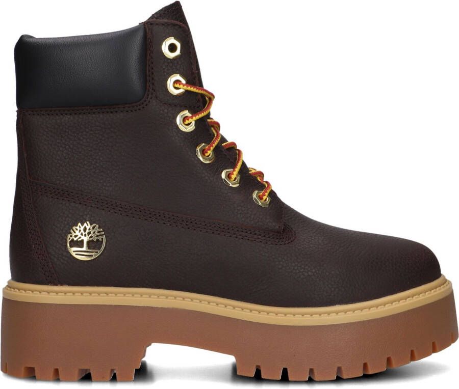 TIMBERLAND Veterboots Dames Stone Street 6” Maat: 37 5 Materiaal: Leer Kleur: Bruin