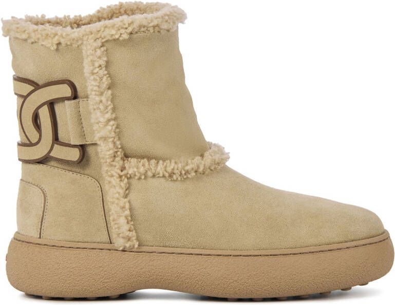 TOD'S Suede Enkellaarsjes Beige Dames