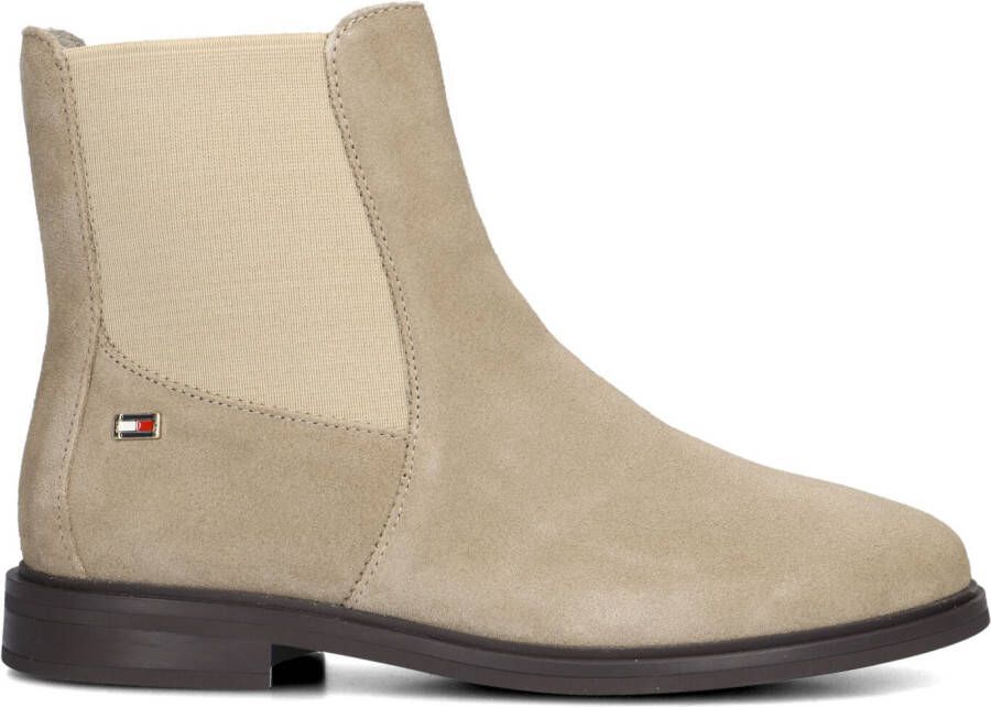 TOMMY HILFIGER Chelsea Boots Dames Flag Low Chelsea Maat: 36 Materiaal: Suède Kleur: Beige