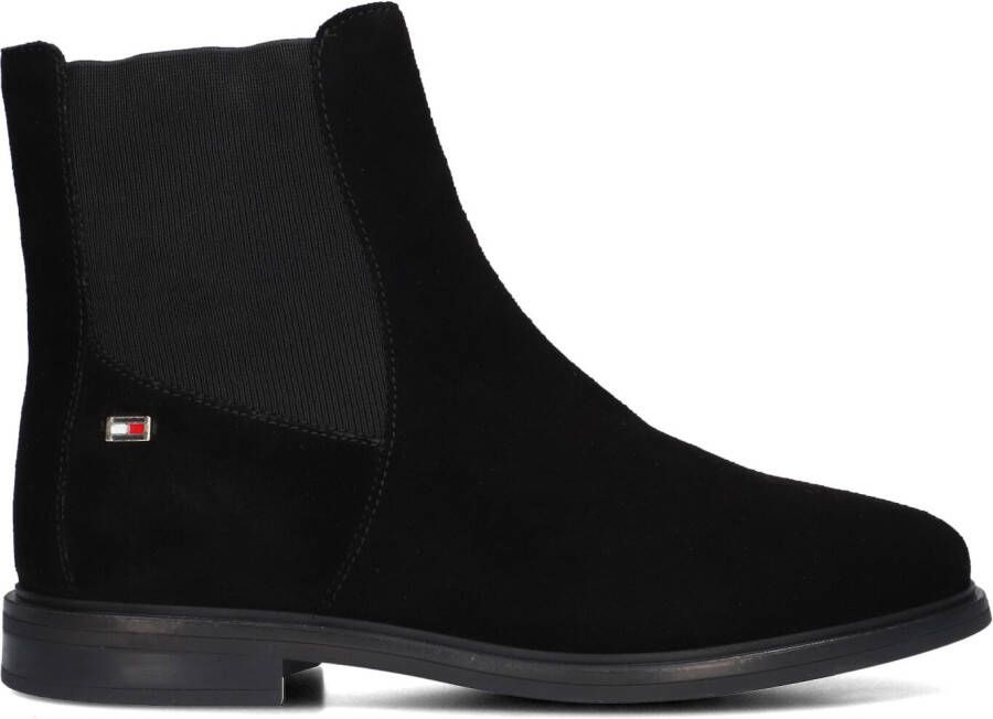 TOMMY HILFIGER Chelsea Boots Dames Flag Low Chelsea Maat: 36 Materiaal: Suède Kleur: Zwart