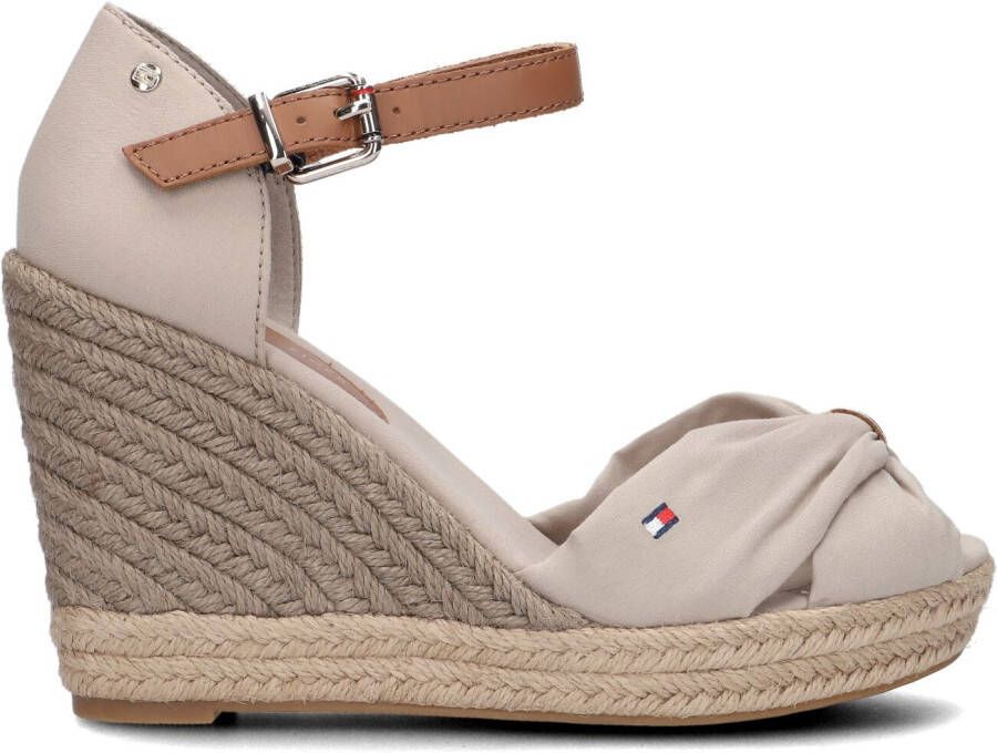 TOMMY HILFIGER Espadrilles Dames Basic Open Toe High Wedge Maat: 42 Materiaal: Canvas Kleur: Beige