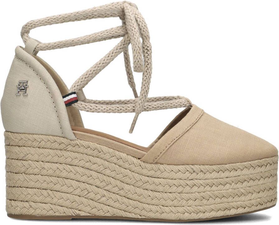 TOMMY HILFIGER Espadrilles Dames Closed Toe Flatform Maat: 38 Materiaal: Linnen Kleur: Beige