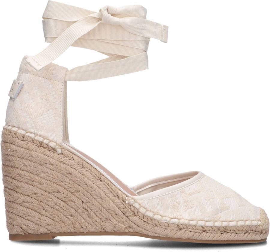 TOMMY HILFIGER Espadrilles Dames Closed Toe Wedge Monogram W Maat: 41 Materiaal: Canvas Kleur: Wit