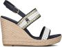 Tommy Hilfiger Blauwe Sandalen Golden Webbing - Thumbnail 3