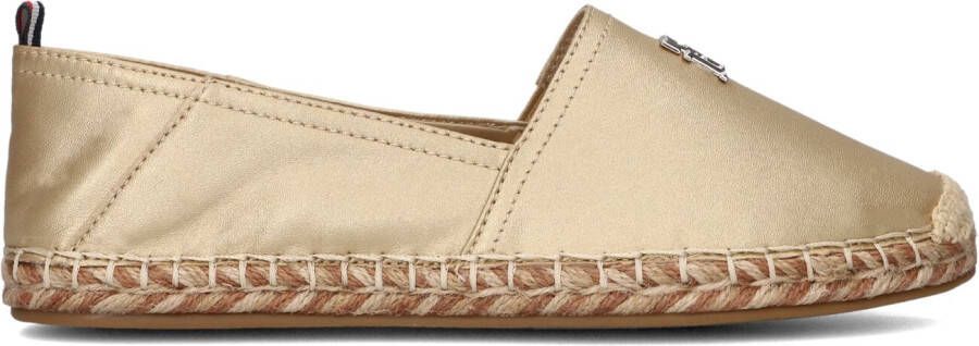 TOMMY HILFIGER Espadrilles Dames Th Flat Maat: 39 Materiaal: Leer Kleur: Goud