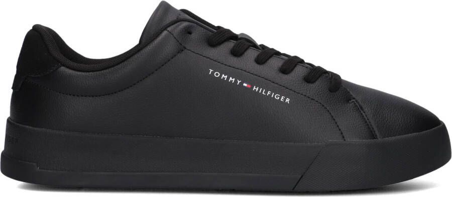 TOMMY HILFIGER Lage Sneakers Heren Court Maat: 40 Materiaal: Leatherlook Kleur: Zwart