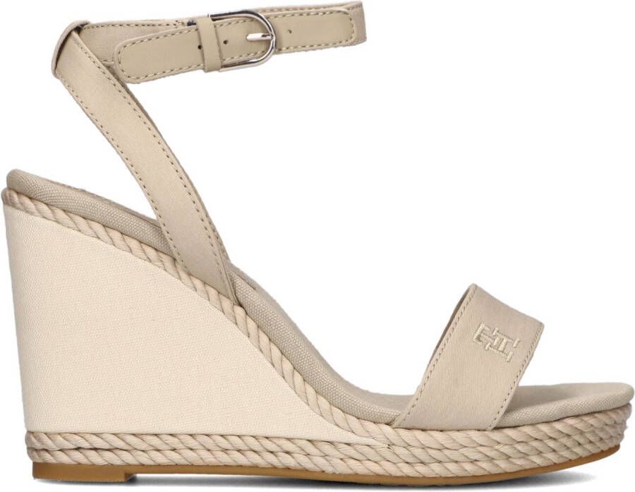 TOMMY HILFIGER Sandalen Dames Rope Webbing Wedge Maat: 41 Materiaal: Katoen Kleur: Beige