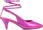 Toral Dames Pumps Damesschoenen Leer Crocoprint hoogte Nor Fuchsia - Thumbnail 2