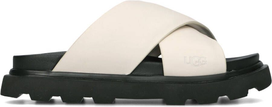 UGG Slippers Dames Capitelle Crossband Maat: 38 Materiaal: Leer Kleur: Beige