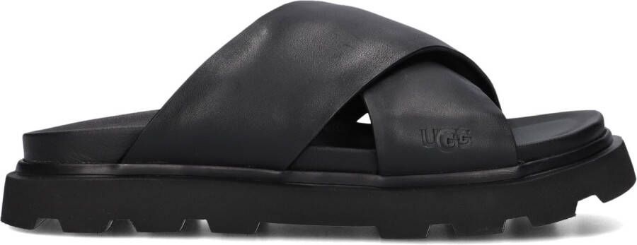 UGG Slippers Dames W Capitelle Crossband Maat: 40 Materiaal: Leer Kleur: Zwart