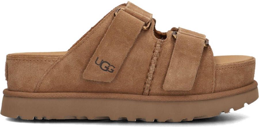 UGG Slippers Dames W Goldenstar Hi Slide Maat: 42 Materiaal: Suède Kleur: Cognac