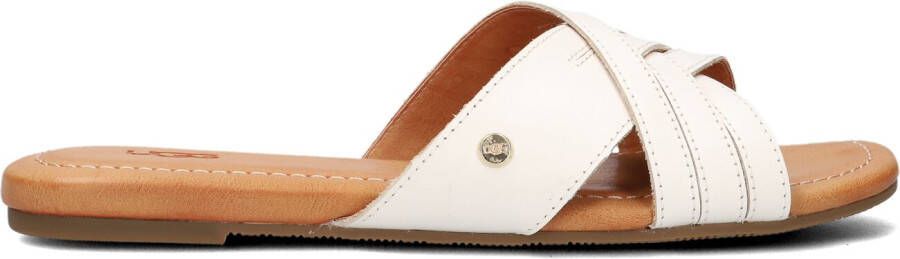 UGG Slippers Dames W Kenleigh Slide Maat: 38 Materiaal: Leer Kleur: Wit