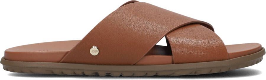 UGG Slippers Dames W Solivan Crossband Maat: 38 Materiaal: Leer Kleur: Cognac