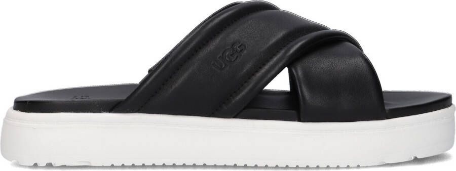 UGG Slippers Dames W Zayne Crossband Maat: 38 Materiaal: Leer Kleur: Zwart