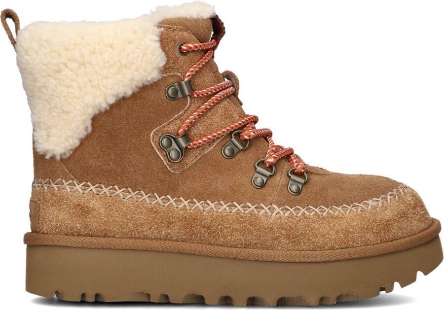 UGG Snowboots Dames Classic Alpine Lace-up Maat: 36 Materiaal: Suède Kleur: Cognac