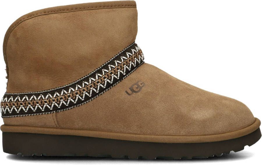 UGG Vachtlaarzen Dames Classic Mini Crescent Maat: 42 Materiaal: Suède Kleur: Cognac