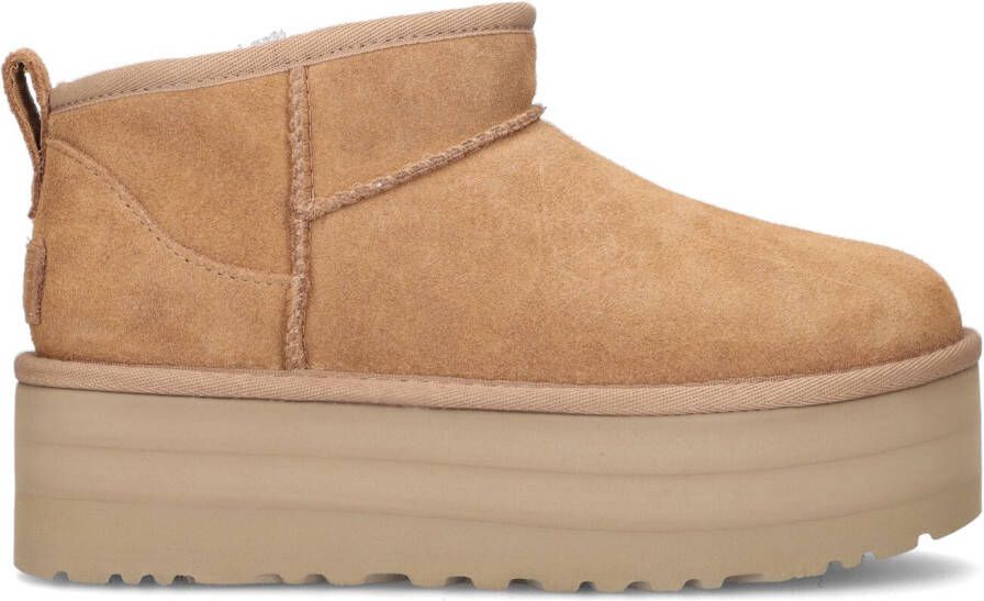 UGG Vachtlaarzen Dames W Classic Ultra Mini Platform Maat: 42 5 Materiaal: Suède Kleur: Cognac