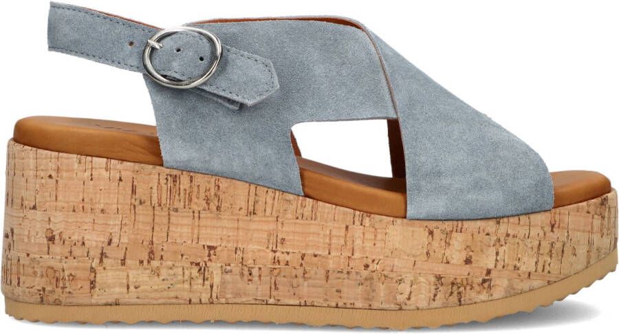 VIA VAI Sandalen Dames Sissel Raise Maat: 39 Materiaal: Suède Kleur: Blauw