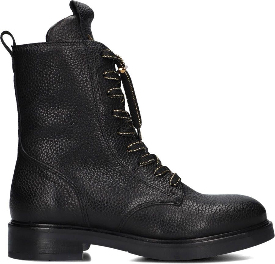 VIA VAI Veterboots Dames Juliette Abby Maat: 38 Materiaal: Leer Kleur: Zwart