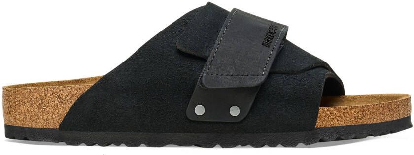 Birkenstock Kyoto Nubuck Suede Leather Sandalen Narrow zwart