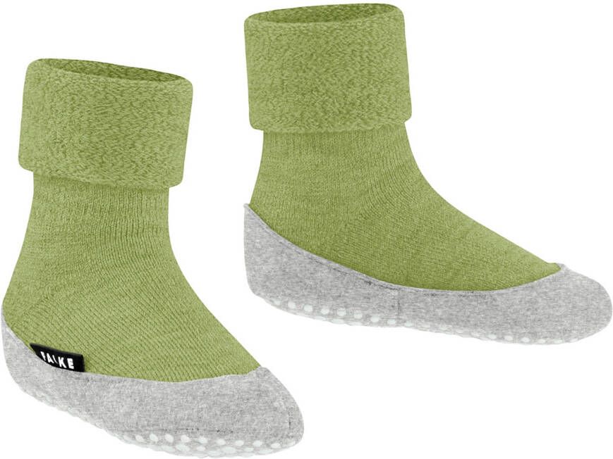 Falke Kid's Cosyshoes Pantoffels maat 33-34 olijfgroen