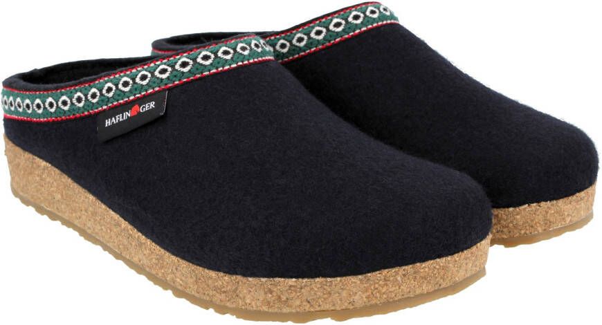 Haflinger pantoffel Franzl kleur Mittelblau