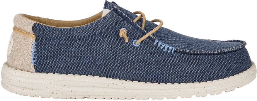 HeyDude Wally Coastline Jute Sneakers blauw beige