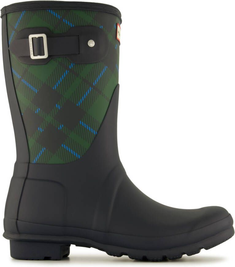 Hunter Boots Women's Original Short Tartan Printed Rubberlaarzen zwart