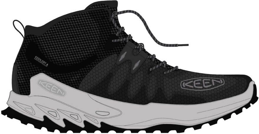 Keen Zionic Mid Heren Wandelschoenen Black Steel Grey